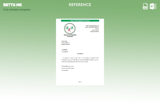 модерен стил Бурунди Референтен шаблон за затворање на републичката банка Бурунд